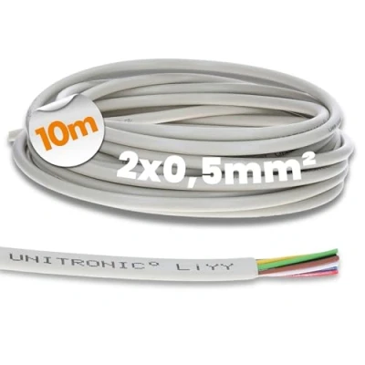 Afbeelding van 10 meter Lapp 0028502 LiYY besturingskabel 2x0,5 mm² I datakabel 2 aders LED verlengkabel datalijn signaalkabel