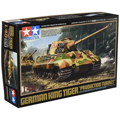 Afbeelding van Tamiya 300032536 König 1:48 Duitse Königstiger Henschel toren, getrouwe replica, modelbouw, plastic bouwpakket, knutselen, hobby, lijmen, bouwset, monteren, ongelakt, klein