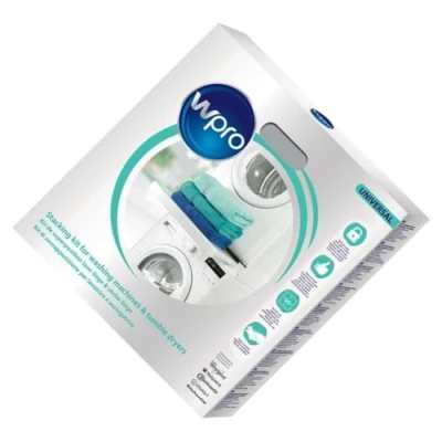 Afbeelding van Wpro SKP101 verbindingsframe wasmachine/droger zuil universeel voor alle 60 cm x apparaten ORIGINELE Whirlpool 484000008545 tussenbouwframe met plank + washanger (SKU: 100078948 000)