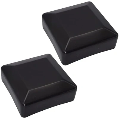 Afbeelding van SKIR&#039;CO (2 stuks) hekpaaldoppen, vierkant 70 x mm zwarte kunststof doppen voor hekpalen, zwart RAL 9005 kleur