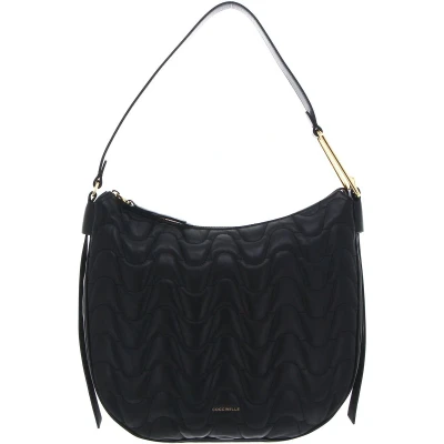 Afbeelding van COCCINELLE Leren Schoudertas Priscilla Matel Handbag Matelasse Napa Leather Noir Zwart