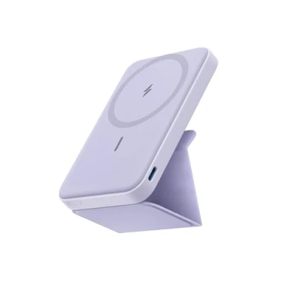 Afbeelding van Anker 622 Magnetic Battery (MagGo), opvouwbare magnetische draadloze draagbare oplader van 5000 mAh met USB C voor iPhone 14/13/12 serie (Violet)