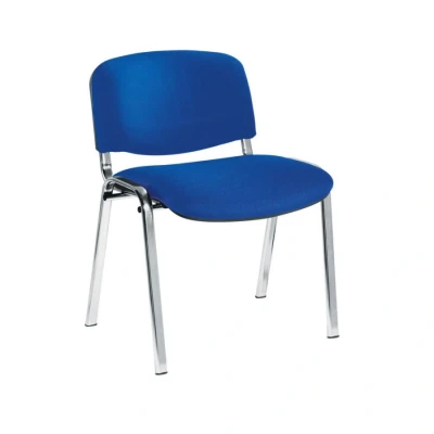 Afbeelding van Vergaderstoel of conferentiestoel basic chroom frame zonder armleuningen Helblauw stof
