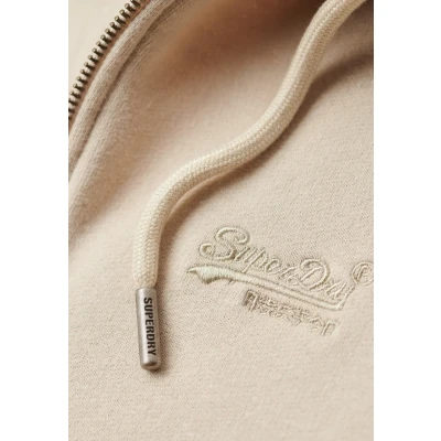 Afbeelding van Superdry Essential LOGO ZIP Sweater met rits, Heren, Maat: Large, Light stone beige