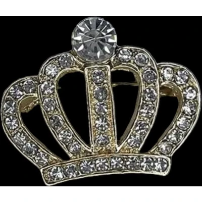 Afbeelding van Broche Kroon Strass Goudkleurig ( 2.6 x 2.9 cm )
