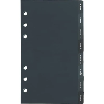 Afbeelding van rido/idé 7066812 A Z register (van harde folie, voor Timer Filius/Timing 2, 8 delig) zwart