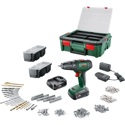 Afbeelding van Bosch UniversalDrill 18 boormachine (2 accu&quot;;s 1,5Ah + SystemBox 241 accessoires)