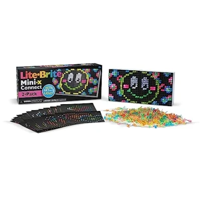 Afbeelding van Lite Brite Mini X Connect 2 Pack Creëer lichtkunst met haringen, creatieve kunst stam speelgoed voor meisjes, jongens, unisex, peuter, leeftijd 4+, vakantie, verjaardag, cadeau
