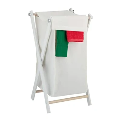 Afbeelding van Relaxdays wasmand inklapbaar met deksel wasbox 50 l stoffen waszak wasgoedmand