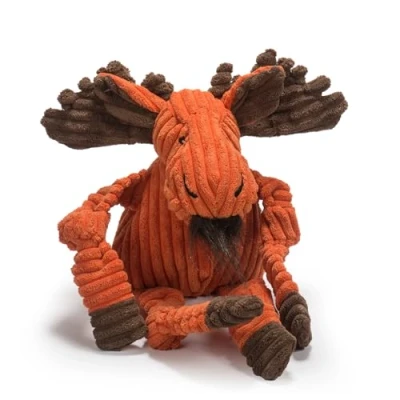 Afbeelding van HuggleHounds Pluche Corduroy Duurzaam Knotties Moose Dog Toy, Groot