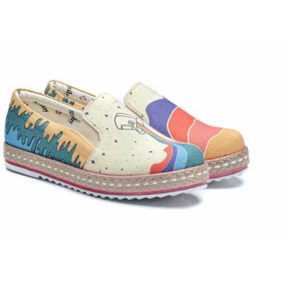 Afbeelding van Goby Colorflow Instappers Dames Canvas Handgemaakt Maat 39