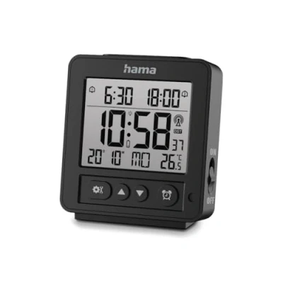 Afbeelding van Hama Digitale Radiogestuurde LCD Wekker Rhodos Zwart