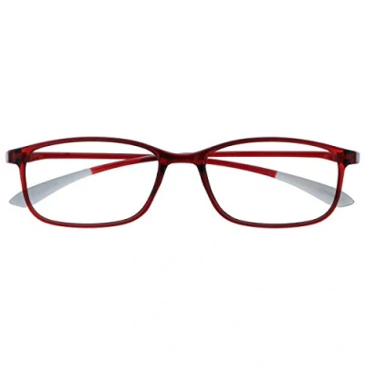 Afbeelding van Opulize Ice Super Lichtgewicht Leesbril Kristal Rood Vrouwen Mannen Scharnieren Met Veer R61 Z +2,00