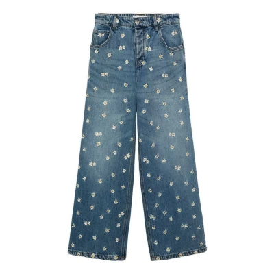 Afbeelding van Mango high waist wide leg jeans medium blue denim