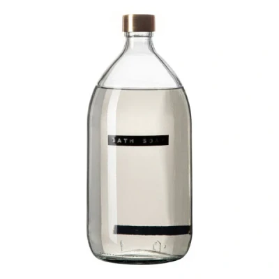 Afbeelding van Wellmark Badzeep frisse linnen helder glas messing dop 1L &#039;bath soap&#039;