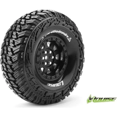 Afbeelding van Louise RC CR GRIFFIN 1 10 Crawler Bandenset Gemonteerd Super Soft Velgen 1.9 Zwart Zeskant 12mm