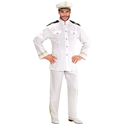 Afbeelding van Widmann Kapitein &amp; Matroos Zeeman Kostuum Love Boat Man Wit / Beige XL Carnavalskleding Verkleedkleding
