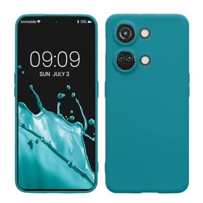 Afbeelding van kwmobile telefoonhoesje geschikt voor OnePlus Nord 3 5G Hoesje smartphone Precisie camera uitsnede In mat petrol