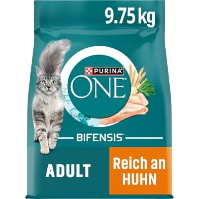 Afbeelding van 8,75 kg + 1 gratis! Purina ONE 9,75 Adult Kip &amp; Volkoren Granen (9,75 kg)