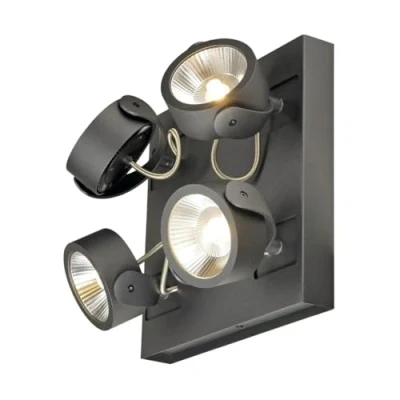 Afbeelding van Slv kalu wand en plafondarmatuur met vier lichtbronnen led 3000k vierkant zwart 60 1000135