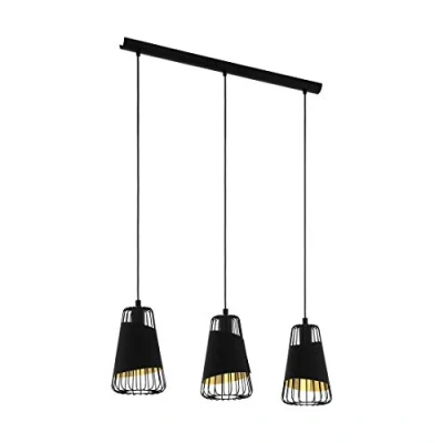 Afbeelding van EGLO hanglamp Austell 3 lichts zwart/goud