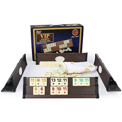 Afbeelding van Star SEMUS Wooden Rummy Compact Okey met melamine speelstenen (donker)