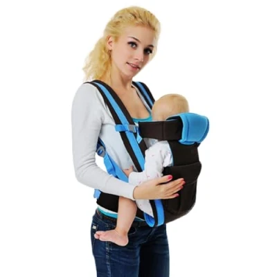 Afbeelding van IULONEE Ergonomische Draagzak Lichtgewicht Babydrager Voor Peuter Baby Draagdoeken Verstelbare Multifunctionele Draagdoek Baby&#039;s En Kinderen Van 3 36 Maanden (Blauw)