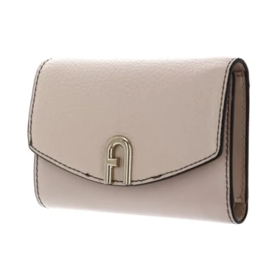 Afbeelding van FURLA Leren Portemonnee Primula Compact Wallet With Zip Ballerina i Crème