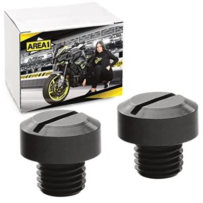 Afbeelding van Area1 Motorroller spiegel schroefdraad 2 stuks M8 rechtse schroefdraad/blind stop voor stuurspiegels. compatibel met Piaggio Honda Kymco Yamaha Peugeot Suzuki Sym Niu Daelim KSR Nova Motors GN