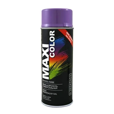 Afbeelding van Maxi Color NEW QUALITY spuitlak lakspray glans 400 ml universele spray nitro cellulose verf in sneldrogende spuitverf (RAL 4005 blauw paars glanzend)