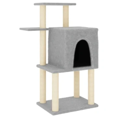 Afbeelding van vidaXL Kattenmeubel met sisal krabpalen 97 cm lichtgrijs