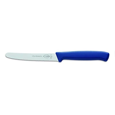 Afbeelding van F. DICK ProDynamic 85015112 12 universeel mes met gekartelde rand (keukenmes blauw, lemmetlengte 11 cm, mes, lemmet X55CrMo14 staal, hardheid 56 HRC)