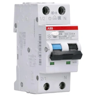Afbeelding van Abb system pro m compact aardlekautomaat 1p n c karakteristiek ac 230v 16a 0 03a iec 10ka 50 60hz 2 mod ip20 2csr255180r1164
