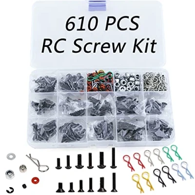Afbeelding van 610PCS RC auto onderdelen Schroefgereedschapset Schroevenassortimentset, hardwarebevestigingsmiddelen voor Traxxas Axiale Redcat Arrma SCX10 Losi 1/8 1/10 Schaal Auto&#039;s Vrachtwagens, Schroefset
