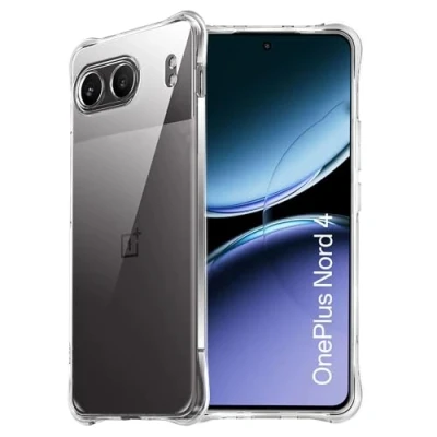 Afbeelding van FDHYFGDY Hoesje voor OnePlus Nord 4, siliconen beschermhoes, transparant, schokbestendig, zachte TPU bumper transparant