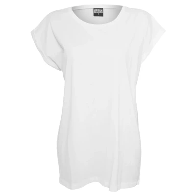 Afbeelding van Urban Classics Extended Shoulder Tshirt basic, Dames, Maat: XS, White
