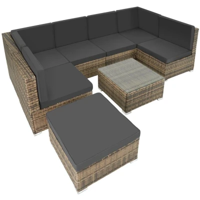Afbeelding van tectake Loungeset VenetiÃ« wicker naturel