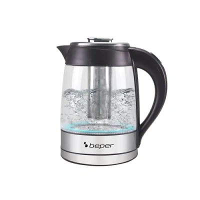 Afbeelding van BEPER BB.103 Elektrische Thee Waterkoker 1,8 L Koffiezetapparaat met Roestvrijstalen Filter voor en Kruidenthee
