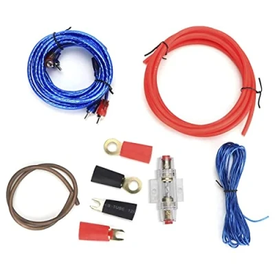 Afbeelding van Eindversterkerkabelset, zinklegering Auto 10GA Eindversterker Subwoofer Audioluidsprekers kabelset Vervangende met 60A zekering