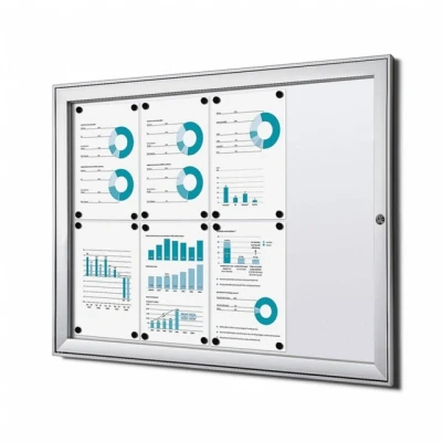 Afbeelding van Vitrinebord luxe 8x A4 B1 gecertificeerd zilver