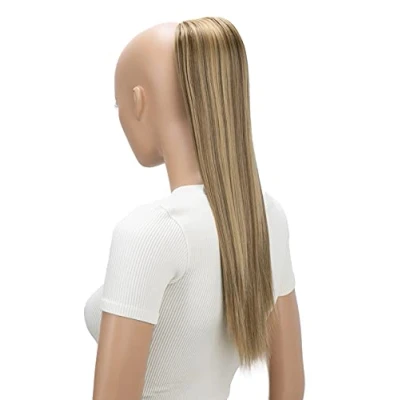 Afbeelding van CAISHA 55cm Pruik Vlecht Paardenstaart Haarextensies Glad Bruin Blond Mix PH512