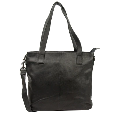 Afbeelding van Bear Design Jilike Leren Shopper / Schoudertas Zwart