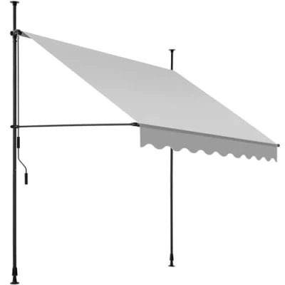 Afbeelding van tectake klemluifel Zonnescherm Zonneluifel Verstelbaar Klem zonwering Balkon 200 x 180 cm lichtgrijs 404958
