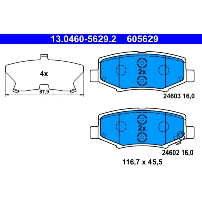Afbeelding van Remblokkenset, schijfrem ATE 13.0460 5629.2