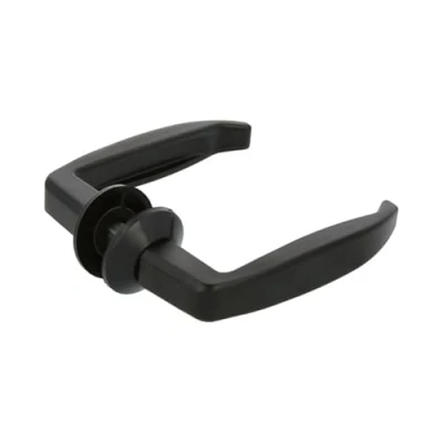Afbeelding van Amig Deurklinkset zonder plaat Aluminium Ideaal voor binnen en buitendeuren Afmetingen: 105 x 40 mm Maximale deurdikte 45 55 Kleur: Zwart