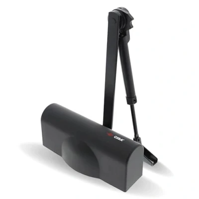Afbeelding van CISA Smart Plus 2 Deurdranger met stop 1C141603090 verstelbare sluitsnelheid Deursluiter behuizing van ABS zwart voor deuren tot max. 80 kg
