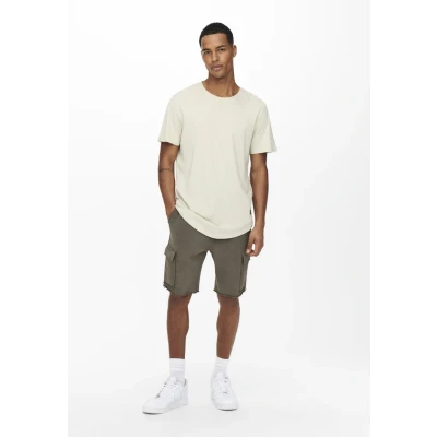 Afbeelding van Only &amp; Sons Onsmatt LIFE Longy TEE Tshirt basic, Heren, Maat: Large, Pelican