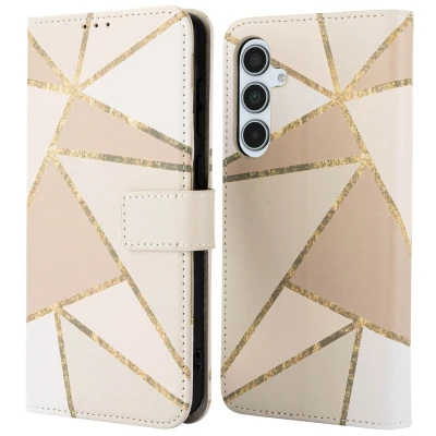 Afbeelding van imoshion Hoesje Geschikt voor Samsung Galaxy A35 Design Bookcase smartphone Beige Graphic