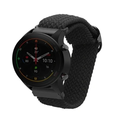 Afbeelding van kwmobile nylon bandje voor smartwatch geschikt Xiaomi Mi Watch / Color Sport 14 22 cm Polsbandje in zwart