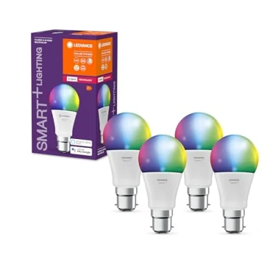 Afbeelding van LEDVANCE Smart+ lamp met ZigBee technologie, 9W, A60, mat, voet B22D, lichtkleur RGBW instelbaar, 806lm, set van 4